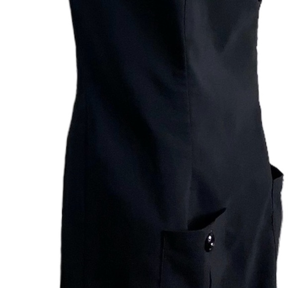 Dots Juniors A-Line Dress S Black Sweetheart Neckline Pockets Knee Length LBD - Picture 2 of 13